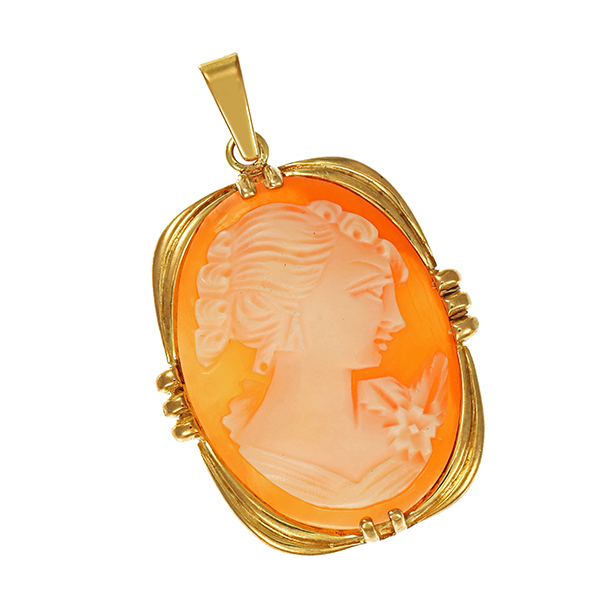 Anhänger, 8K, Gelbgold, Gemme