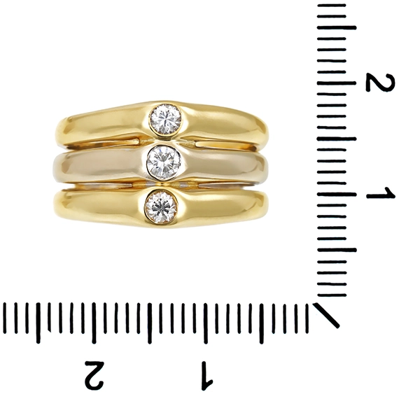 Diamantring, 14K, Gelb-/Weißgold, Brillanten 0,21 ct