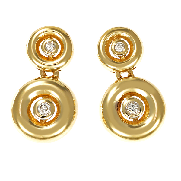 Steckhänger, 14K, Gelb-/Weißgold, Brillanten