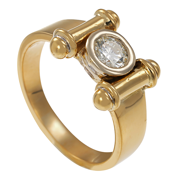 Brillantring, 18K, Gelb-/Weißgold, 0,50ct