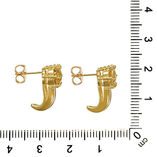 Ohrstecker, 9K, Gelbgold, Quarz