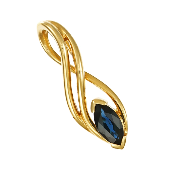 Anhänger, 14K, Gelbgold, Saphir