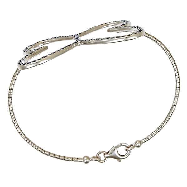 Armreif, 18K, Weißgold, synthetischer Saphir