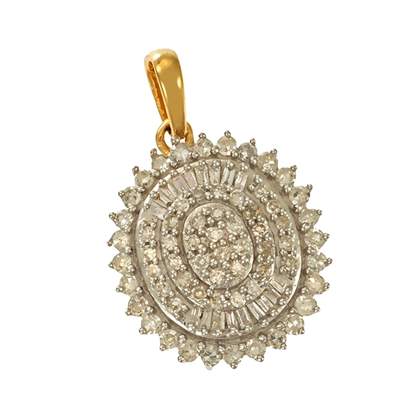 Anhänger, 14K, Gelb-/Weißgold, Diamanten
