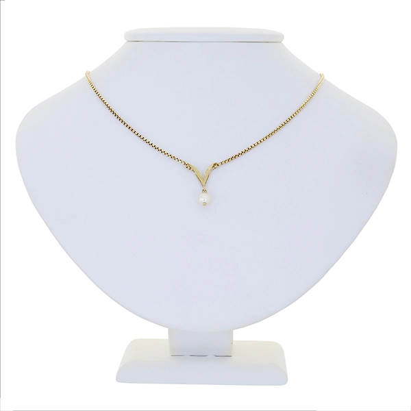 Collier, 14K, Gelbgold, Zuchtperle