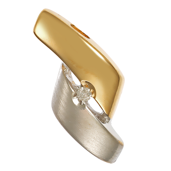 Anhänger, 14K, Gelb-/Weißgold, Brillant