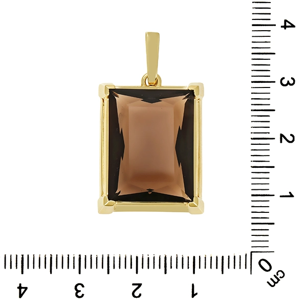 Anhänger, 14K, Gelbgold, Rauchquarz