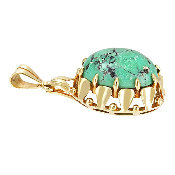 Anhänger, 14K, Gelbgold, Türkis