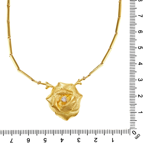 Collier, 18K, Gelbgold, Brillant, 0,12ct