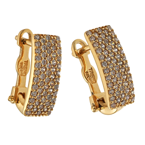 Ohrhänger, 14K, Gelbgold, Zirkonia