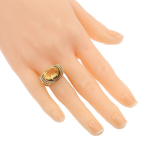 Ring, 14K, Gelbgold, Citrin