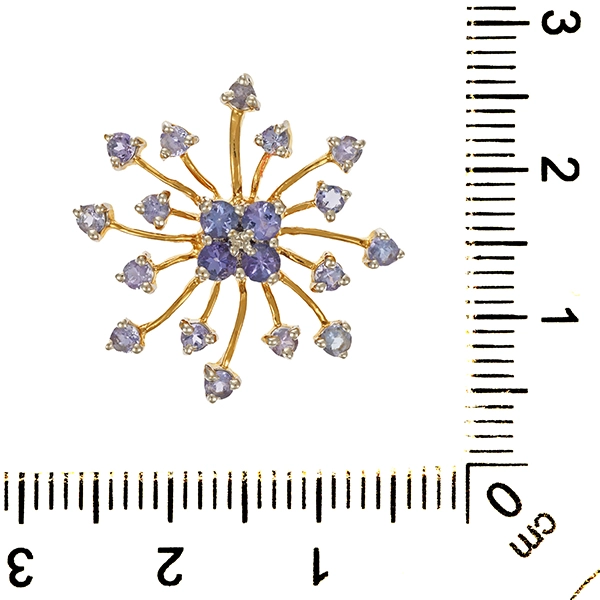 Anhänger, 14K, Gelbgold, Tansanit