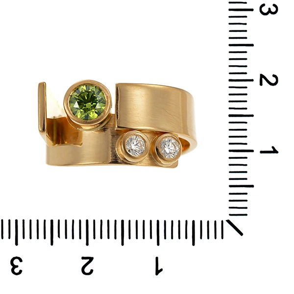 Brillantring, 18K, Gelbgold