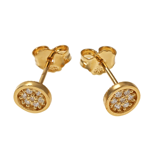 Ohrstecker, 14K, Gelbgold, Brillanten
