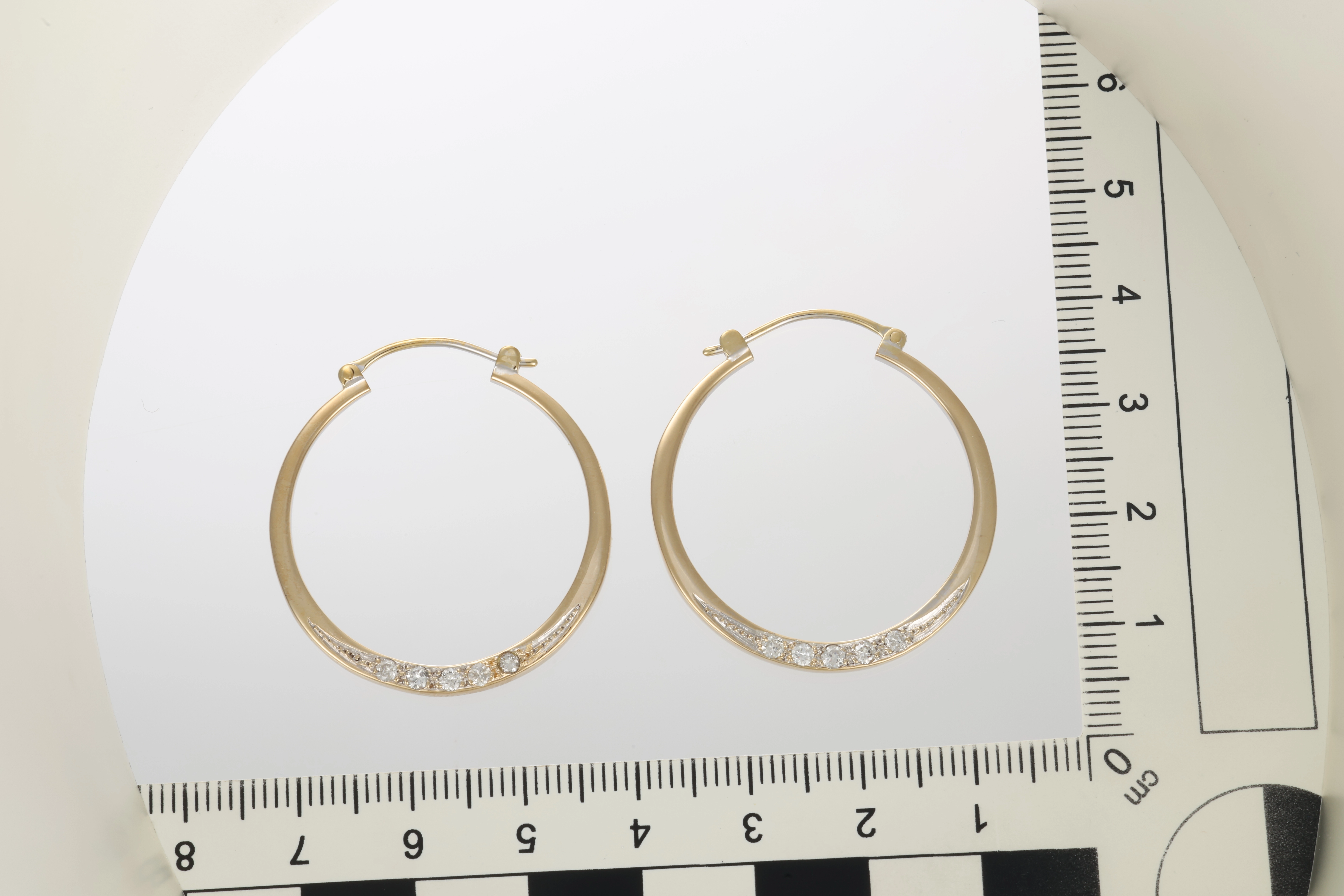 Creolen, 14K, Gelbgold, Brillanten