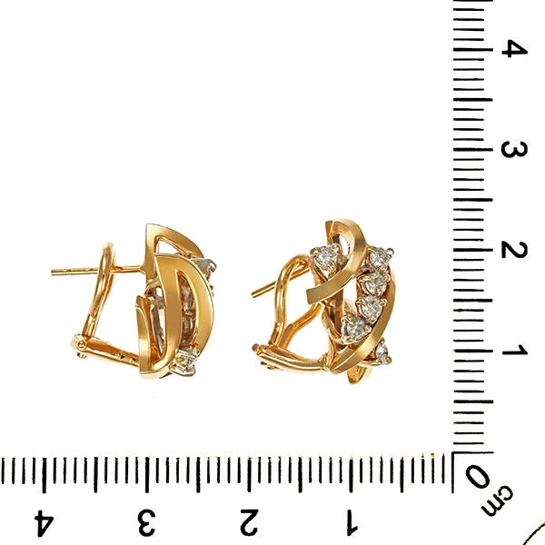 Clipstecker, 14K, Gelbgold, Brillanten, 0,48ct