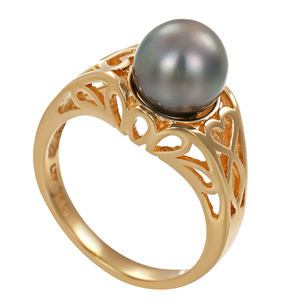 Ring, 14K, Gelbgold, Perle
