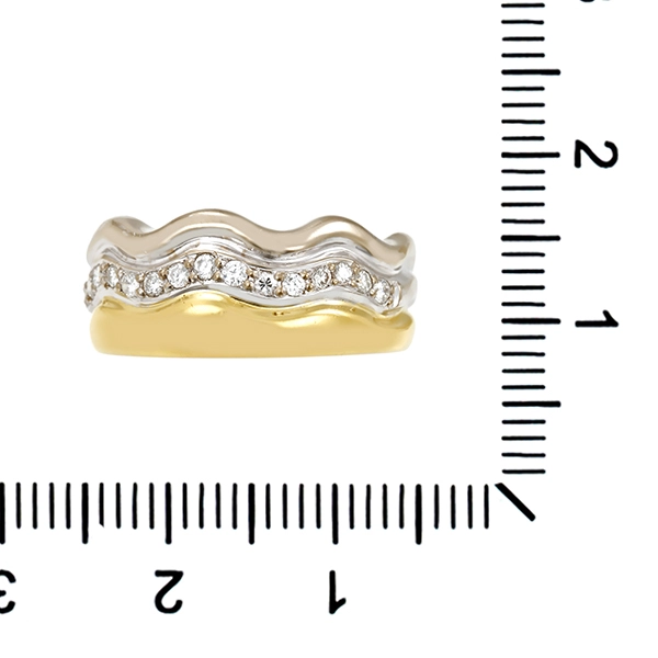 Diamantring, 18K, Gelb-/Weißgold, Brillanten 0,23 ct