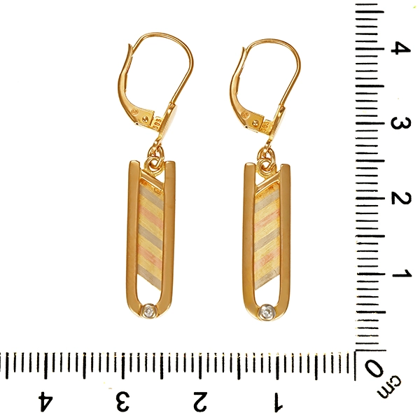 Ohrhänger, 14K, Rot-/Gelb-/Weißgold, Brillant