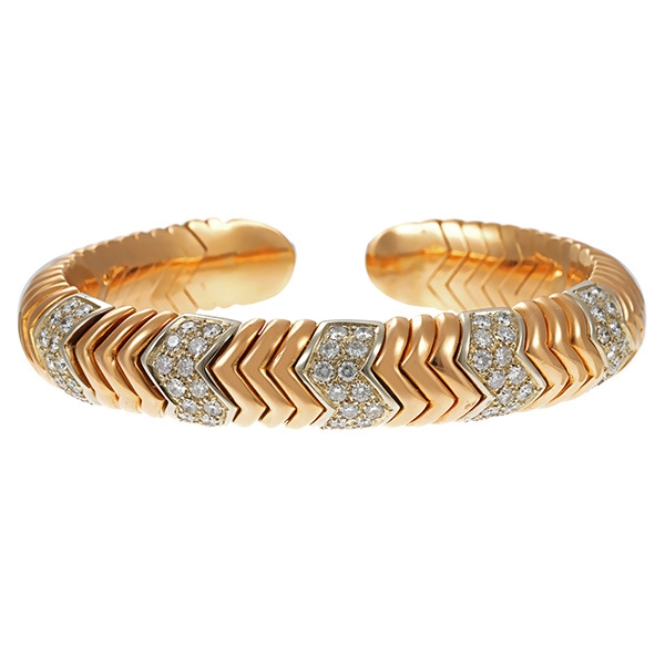 Armreif, 18K, Gelb-/Weißgold, Brillanten