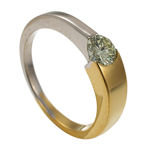 Diamantring, 14K, Gelb-/Weißgold, Brillant 0,50 ct