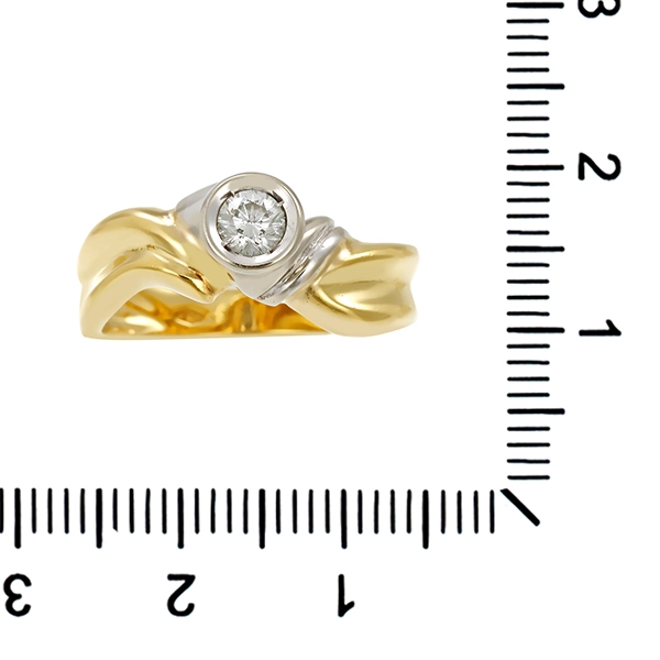 Diamantring, 18K, Gelb-/Weißgold, Brillant 0,25 ct