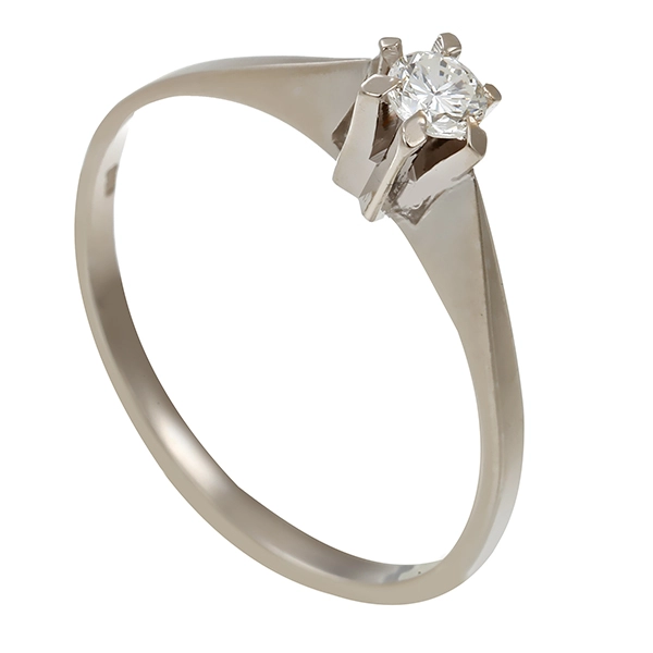 Diamantring, 14K, Weißgold, Brillant 0,13 ct