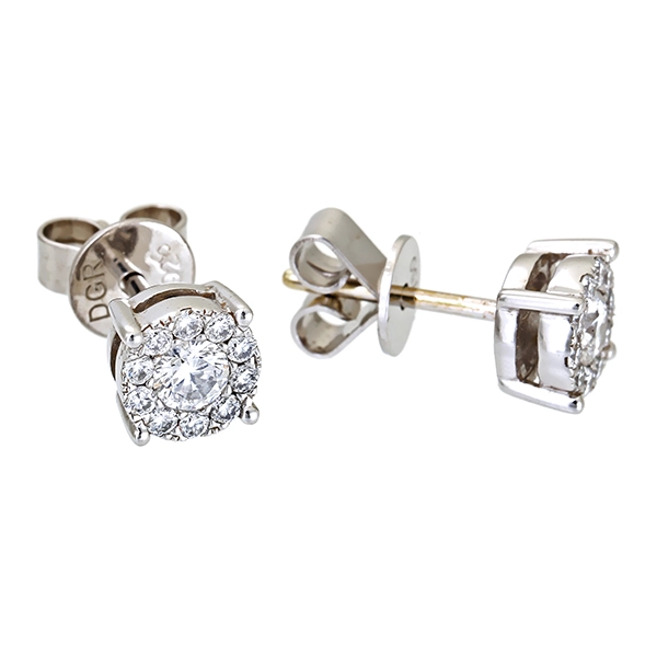 Ohrstecker, 18K, Weißgold, Brillanten