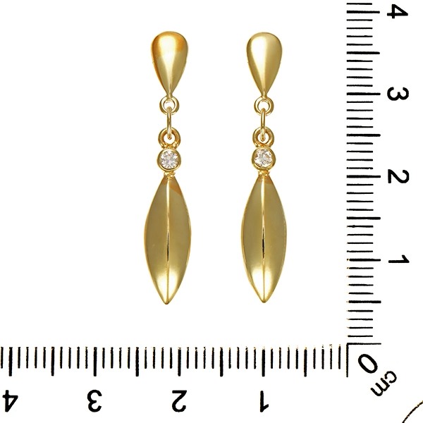 Ohrhänger, 8K, Gelbgold, Zirkonia