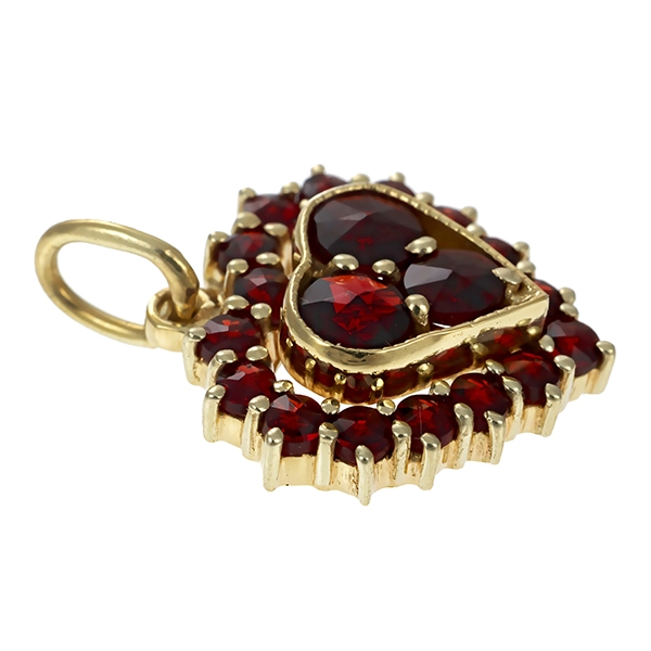 Anhänger, 14K, Gelbgold, Granate
