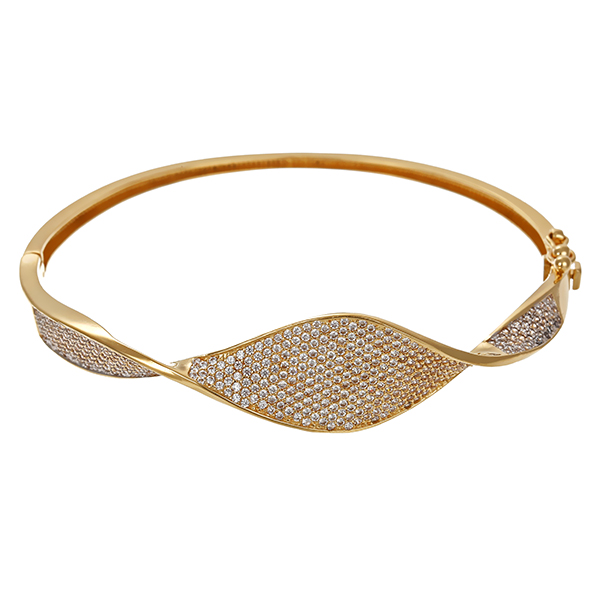 Armreif, 14K, Gelb-/Weißgold, Zirkonia