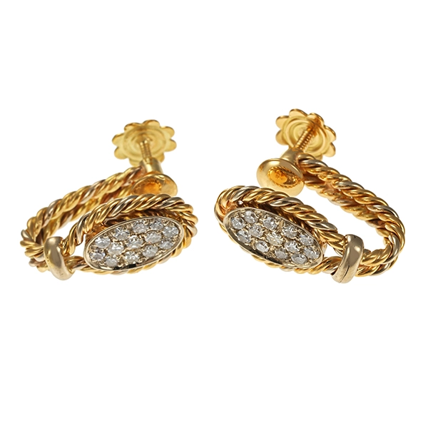 Ohrclipse, 18K, Gelbgold, Diamanten