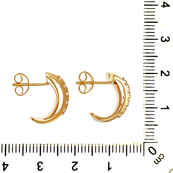 Steckcreolen, 14K, Gelbgold, Brillant 0,40 ct