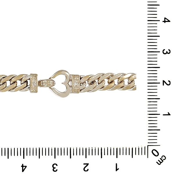 Armband, 14K, Weißgold, Herz