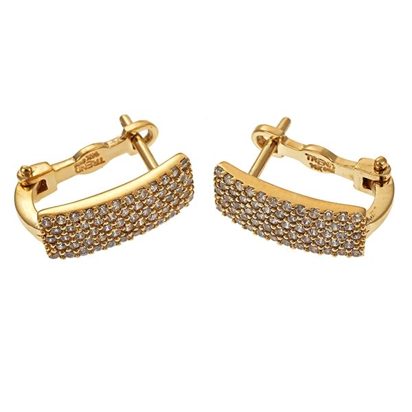 Ohrhänger, 14K, Gelbgold, Zirkonia