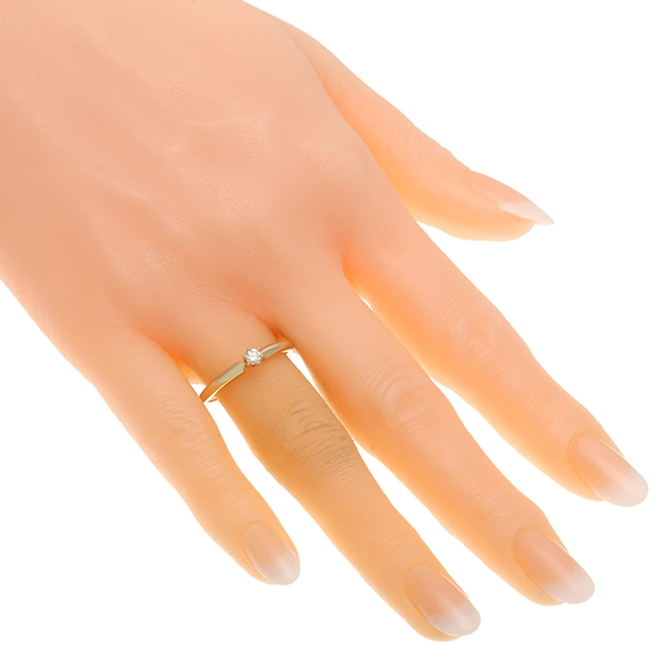 Diamantring, 14K, Gelbgold, Brillant 0,12 ct