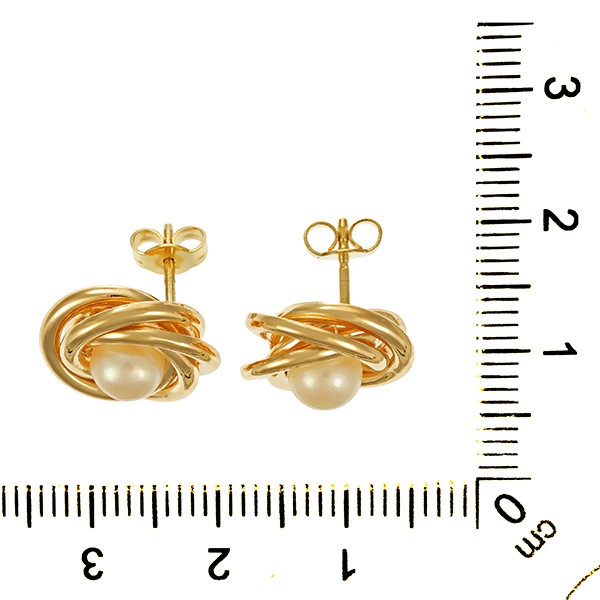 Ohrstecker, 14K, Gelbgold, Perlen