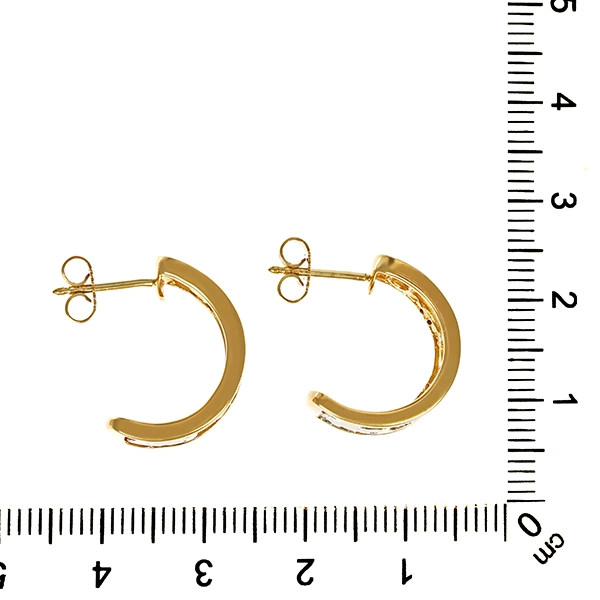 Steckcreolen, 8K, Gelb-/Weißgold