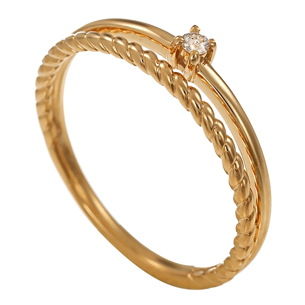Brillantring, 9K, Gelbgold