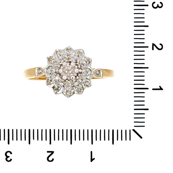 Diamantring, 14K, Gelb-/Weißgold, Diamanten