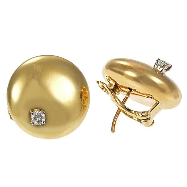 Clip-Stecker, 14K, Gelbgold, Brillanten