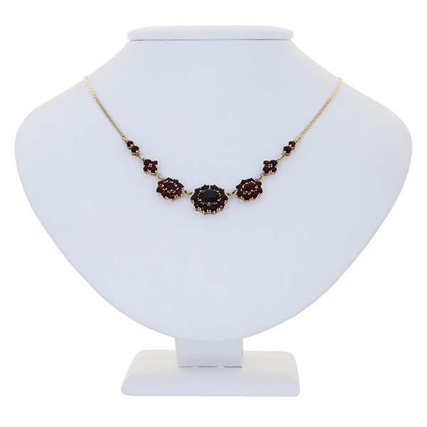 Collier, 8K, Gelbgold, Granat