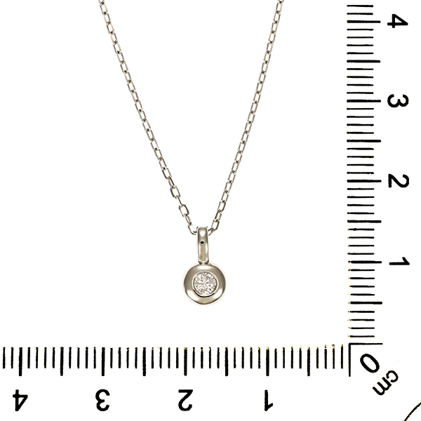 Collier, 14K, Weißgold, Brillant
