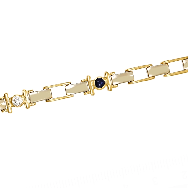 Armband, 14K, Gelbgold, Saphir, Rubin, Smaragd, Zirkonia