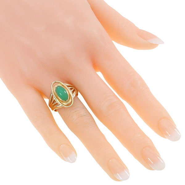 Ring, 18K, Chrysopras
