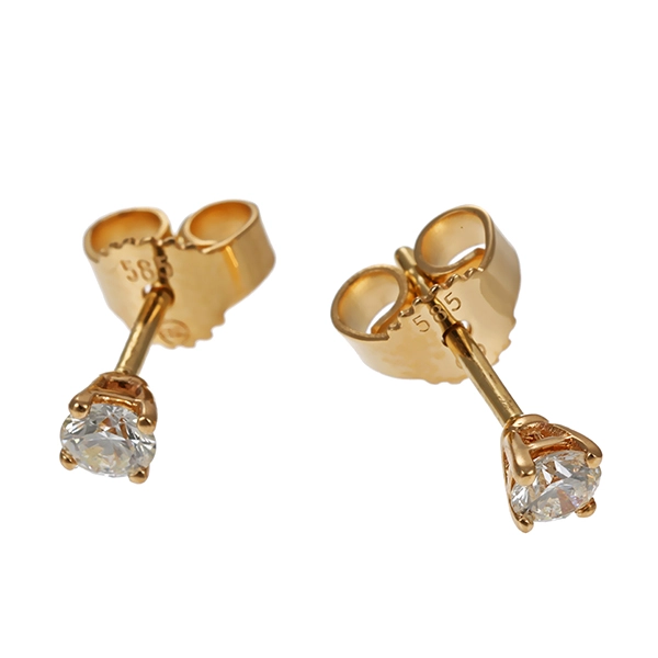 Ohrstecker, 14K, Gelbgold, Brillanten