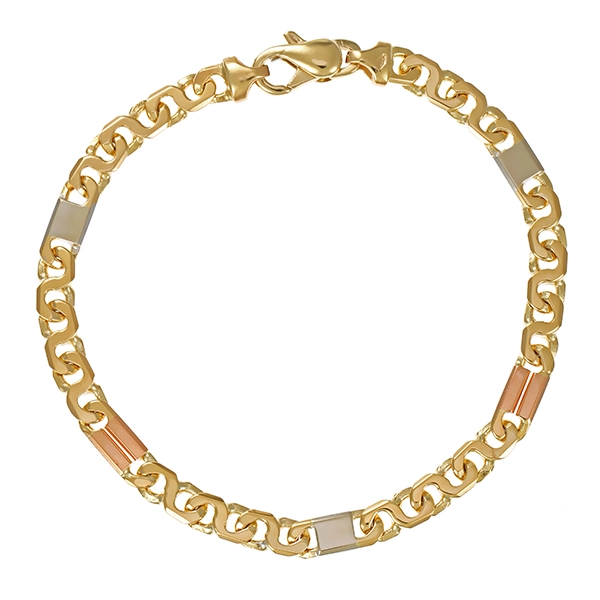 Armband, 14K, Rot,-Gelb-/Weißgold