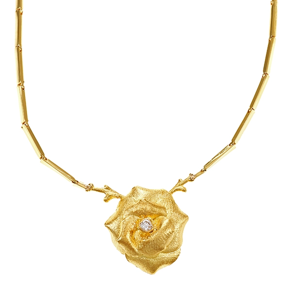 Collier, 18K, Gelbgold, Brillant, 0,12ct