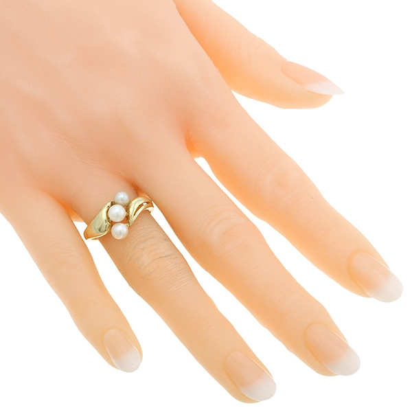Ring, 14K, Gelbgold, Perlen