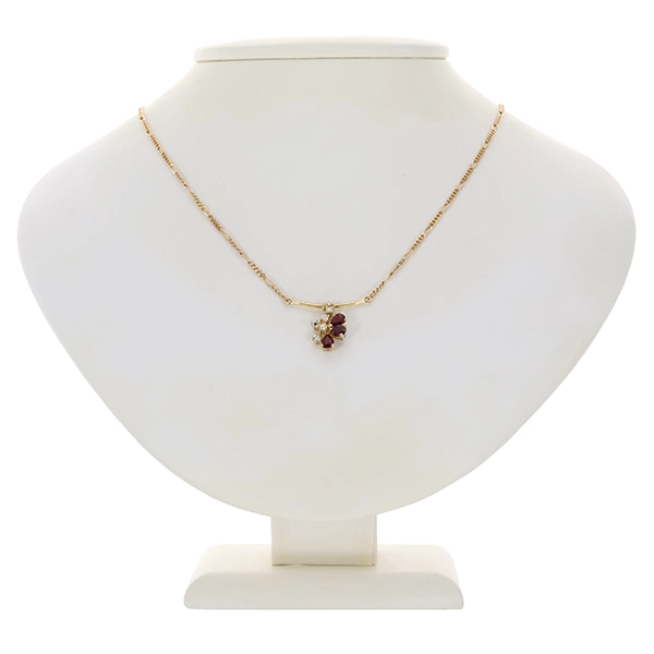 Collier,18K, Gelbgold, Brillanten & Granate, L42cm